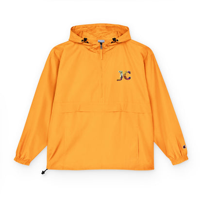 Champion Packable Anorak Jacket – Water-Resistant Lightweight Windbreaker with JC Digital Print (Unisex)