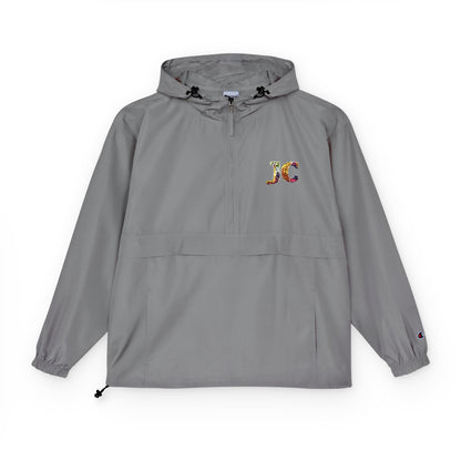 Champion Packable Anorak Jacket – Water-Resistant Lightweight Windbreaker with JC Digital Print (Unisex)