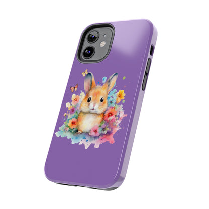 Light Purple Tough Phone Cases Rabbit Design