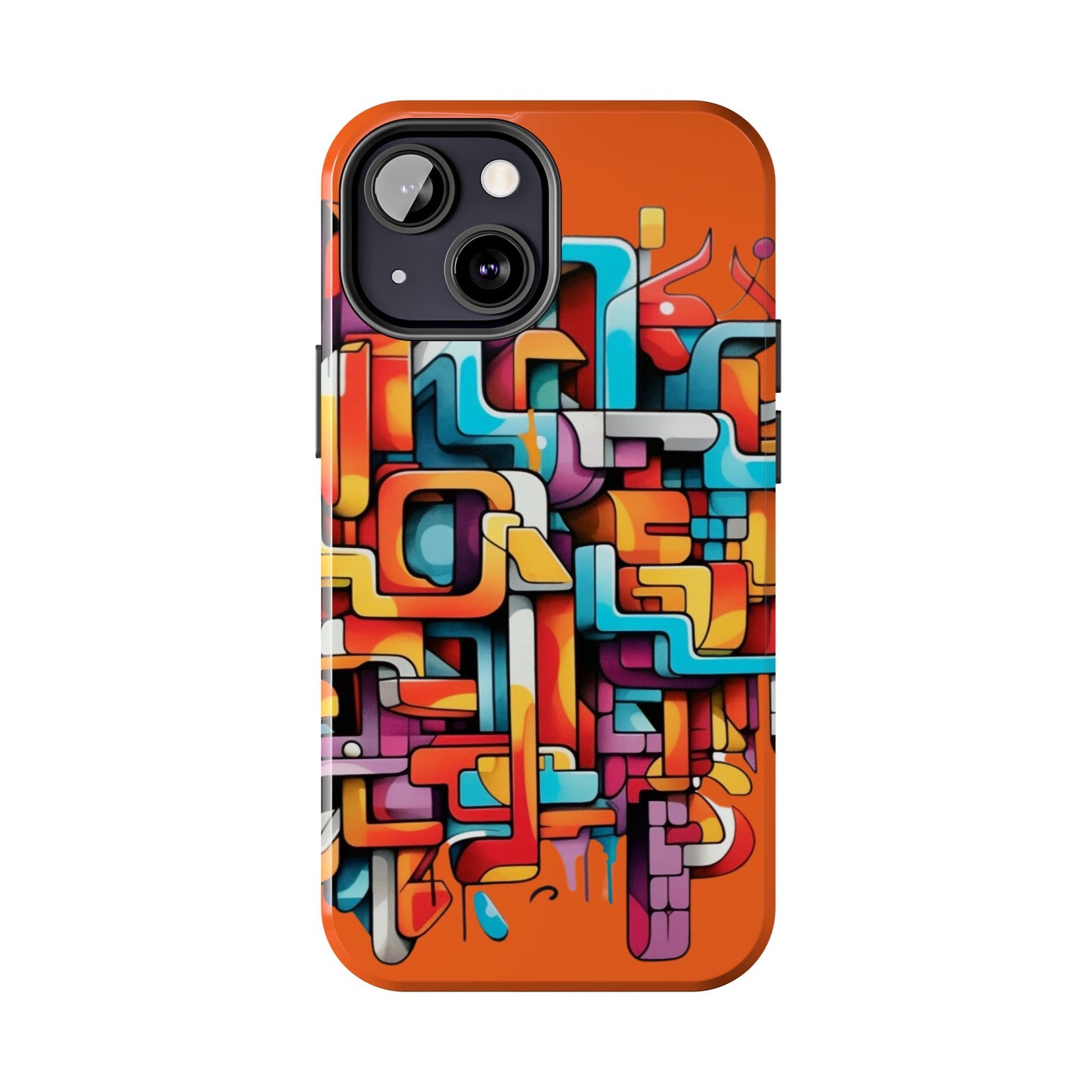 Orange Tough Phone Cases - Graffiti Design