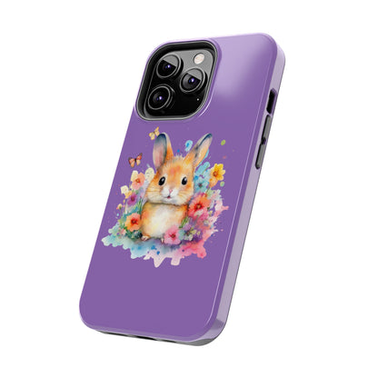 Light Purple Tough Phone Cases Rabbit Design