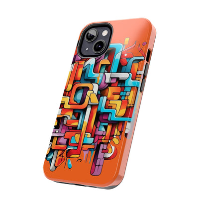 Orange Tough Phone Cases - Graffiti Design