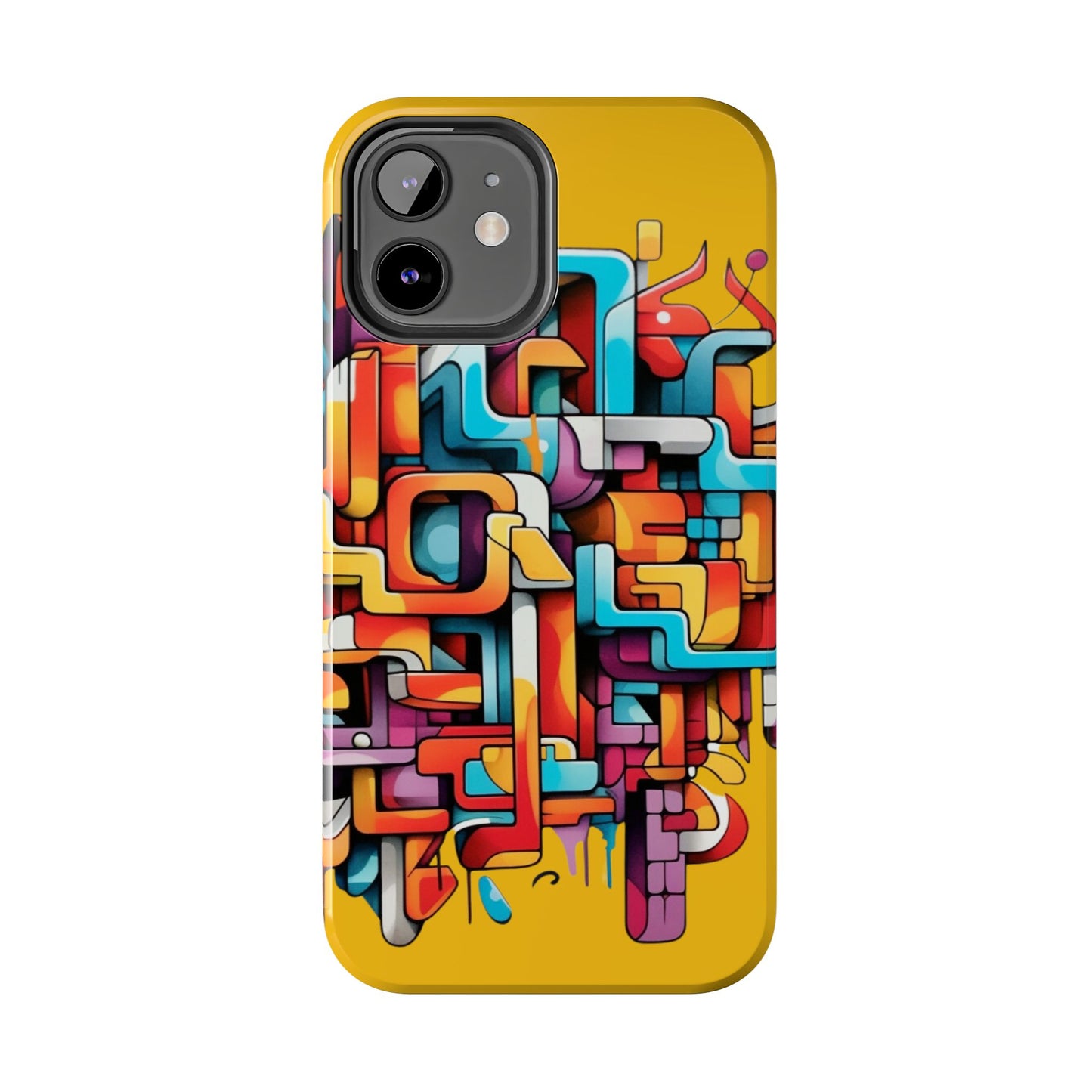 Yellow Tough Phone Cases - Graffiti Design