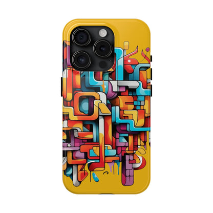 Yellow Tough Phone Cases - Graffiti Design