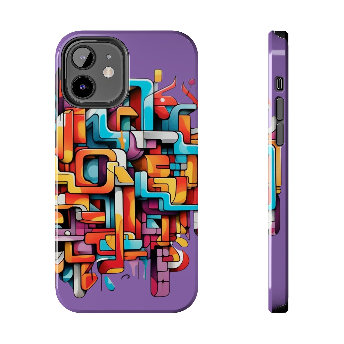 Light Purple Tough Phone Cases - Graffiti Design