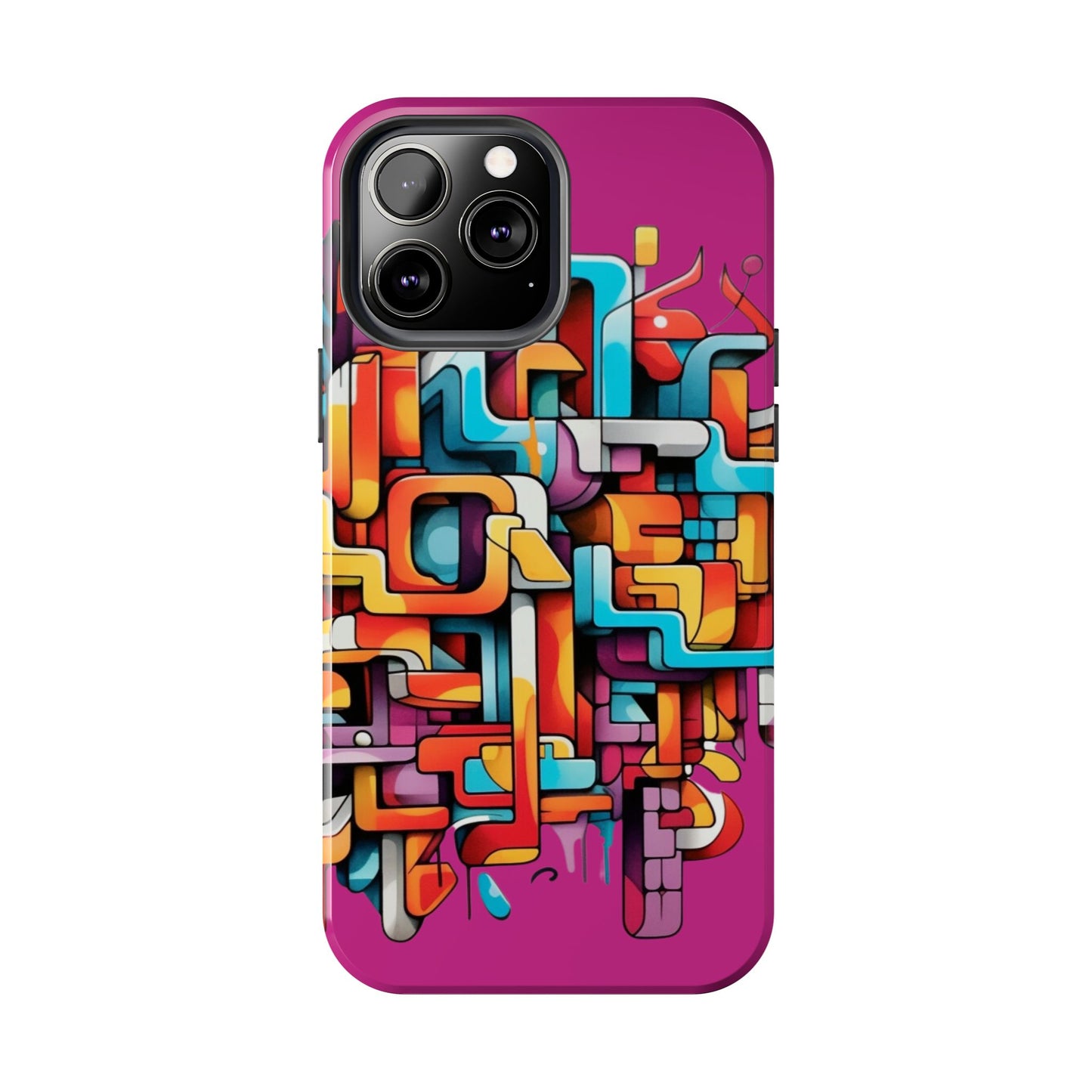 Fuschia Tough Phone Cases - Graffiti Design