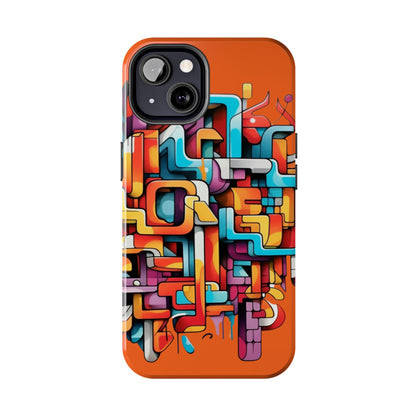 Orange Tough Phone Cases - Graffiti Design