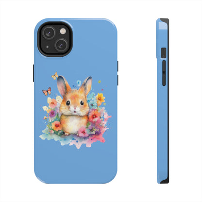 Light Blue Tough Phone Cases Rabbit Design