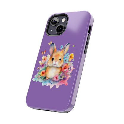 Light Purple Tough Phone Cases Rabbit Design