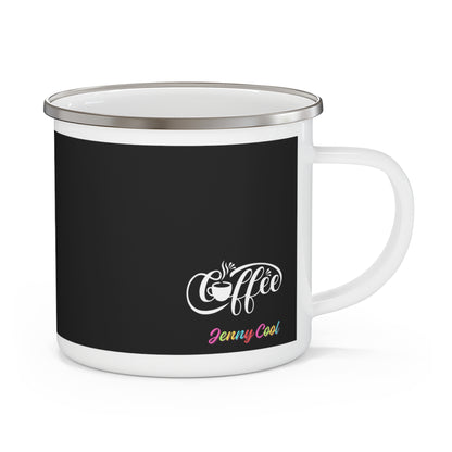 Enamel Mug Black Jenny Cool Mug, Stainless Steel, Coffee Mug, Camping Mug