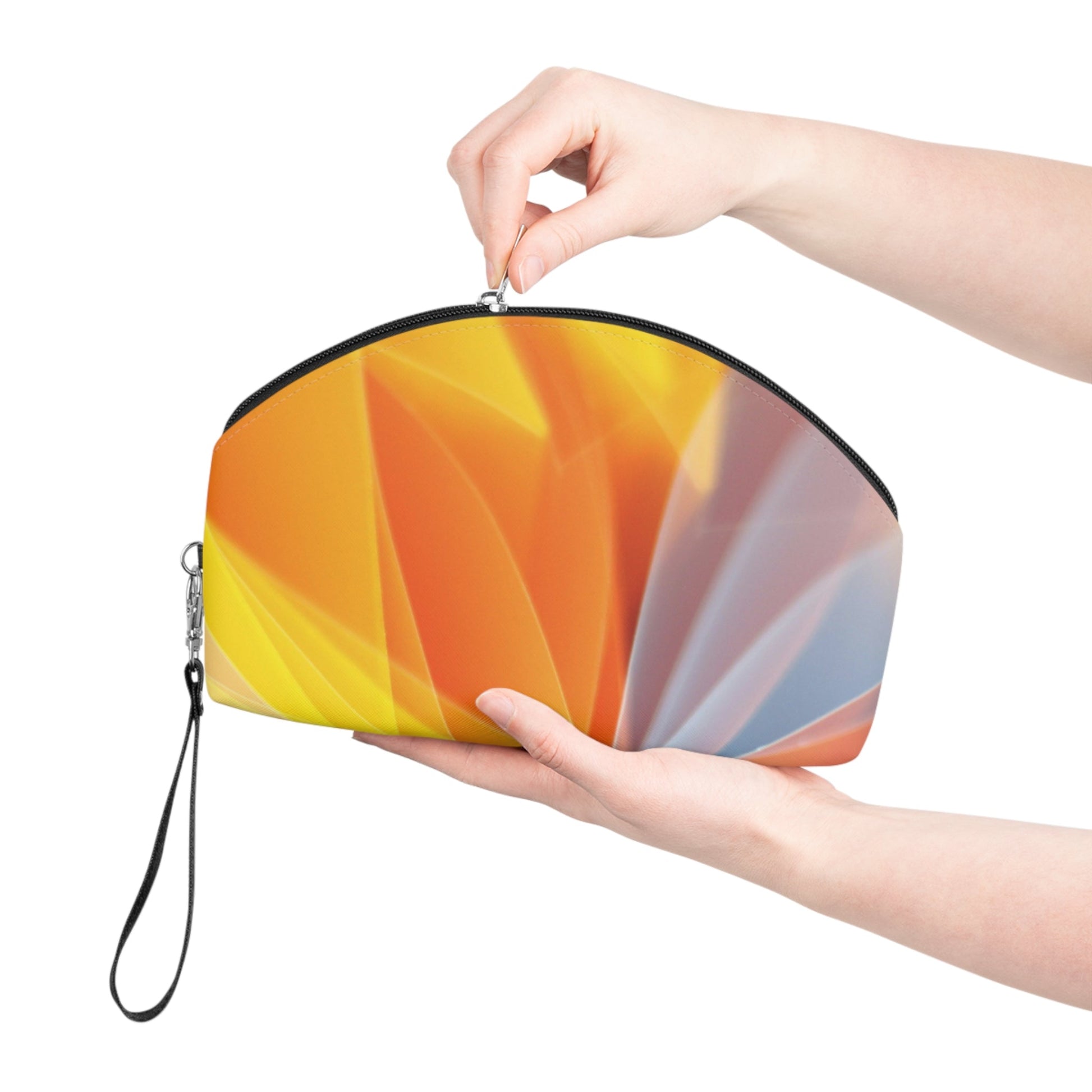 Abstract Light Burst Makeup Bag – Colorful Geometric Cosmetic Pouch with Wrist Strap | Travel Beauty Organizer | Mother’s Day Gift for Mom - JennyCool