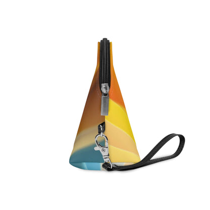 Abstract Light Burst Makeup Bag – Colorful Geometric Cosmetic Pouch with Wrist Strap | Travel Beauty Organizer | Mother’s Day Gift for Mom - JennyCool