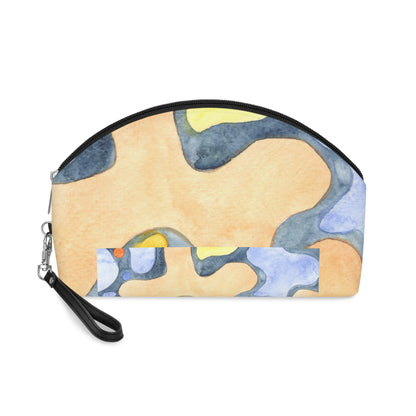 Abstract Watercolor Makeup Bag – Artistic Pastel Cosmetic Pouch with Wrist Strap | Modern Travel Beauty Organizer | Mother’s Day Gift - JennyCool