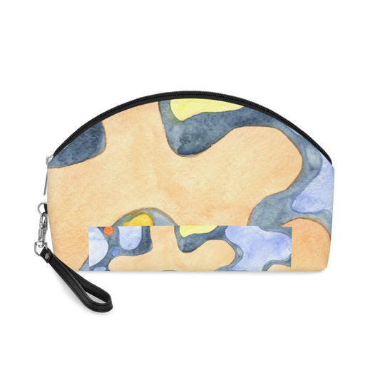 Abstract Watercolor Makeup Bag – Artistic Pastel Cosmetic Pouch with Wrist Strap | Modern Travel Beauty Organizer | Mother’s Day Gift - JennyCool