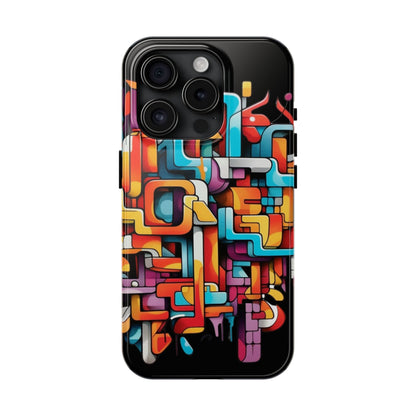 Black Tough Phone Cases - Graffiti Design - JennyCool