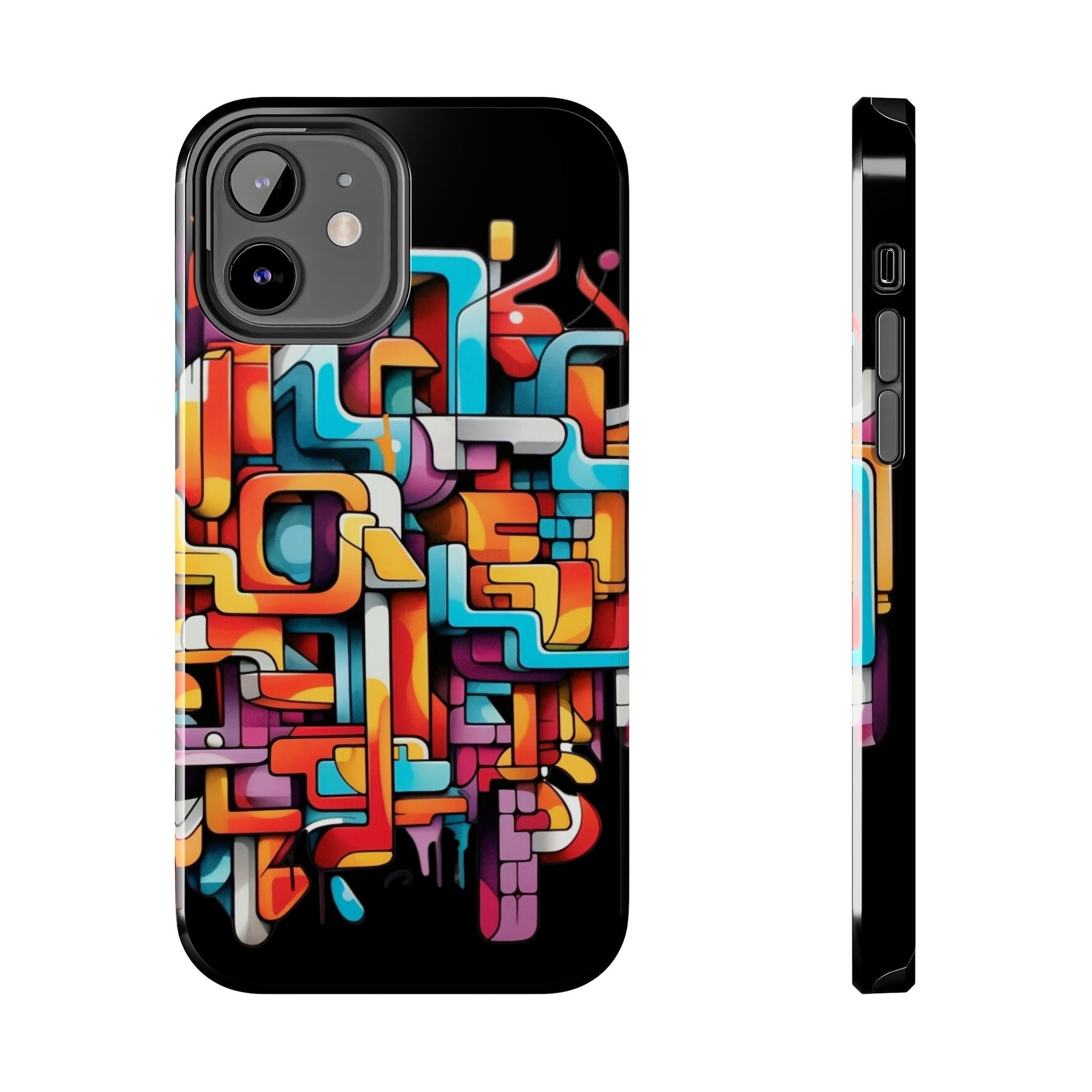 Black Tough Phone Cases - Graffiti Design - JennyCool