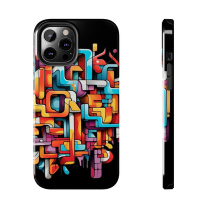 Black Tough Phone Cases - Graffiti Design - JennyCool