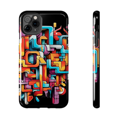 Black Tough Phone Cases - Graffiti Design - JennyCool