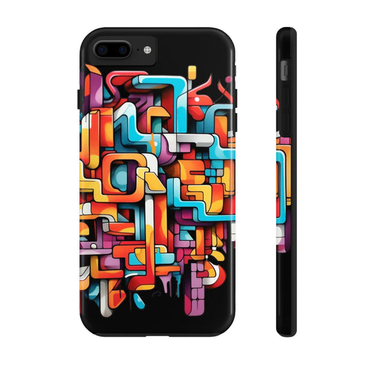 Black Tough Phone Cases - Graffiti Design - JennyCool
