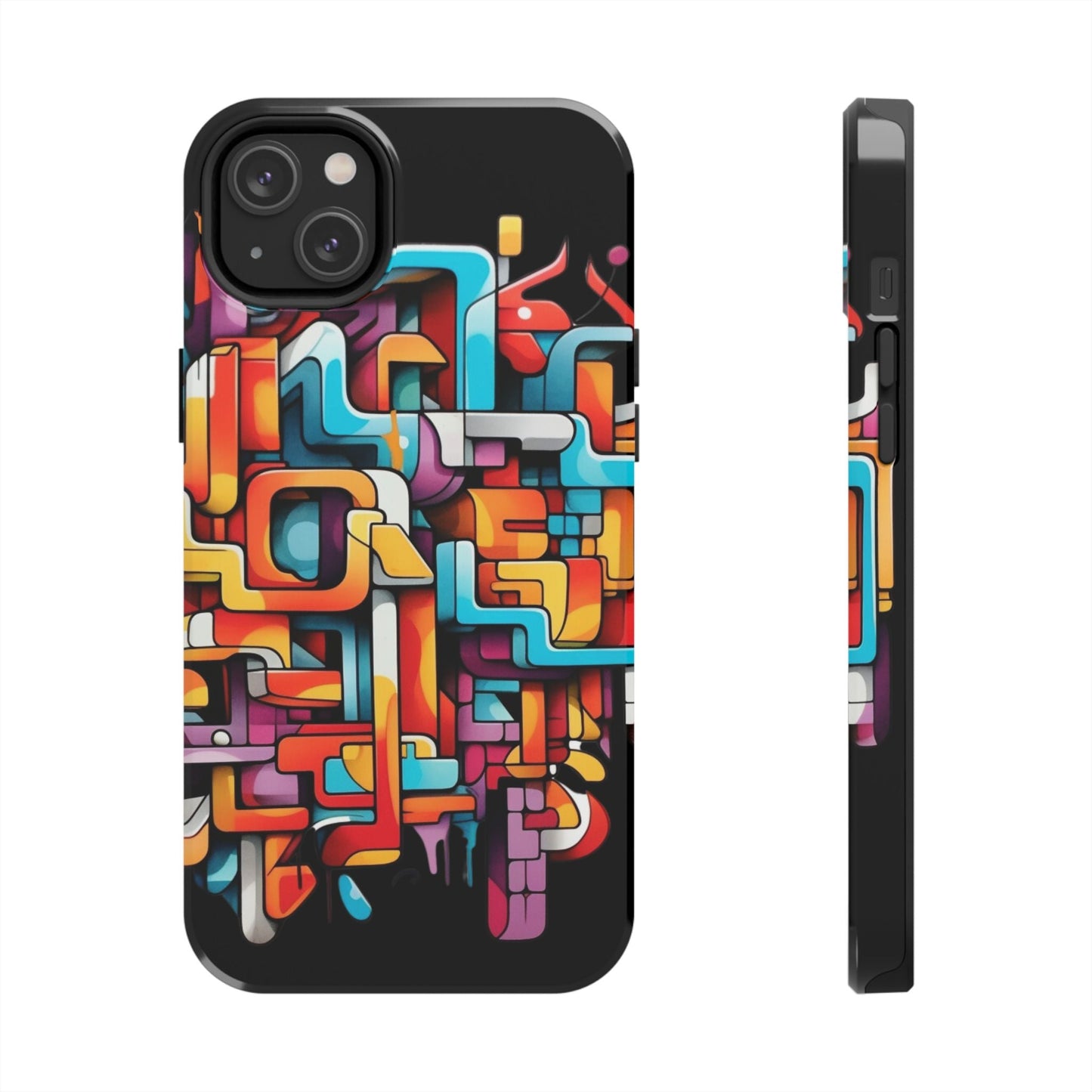 Black Tough Phone Cases - Graffiti Design - JennyCool