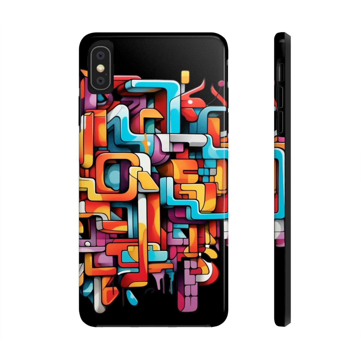 Black Tough Phone Cases - Graffiti Design - JennyCool