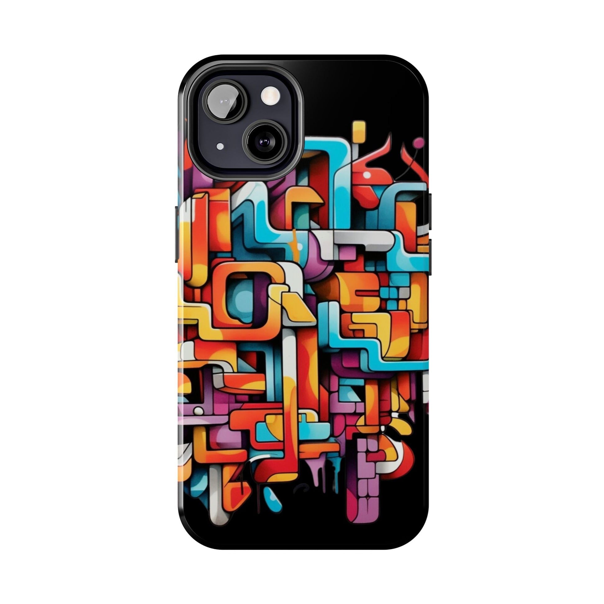Black Tough Phone Cases - Graffiti Design - JennyCool