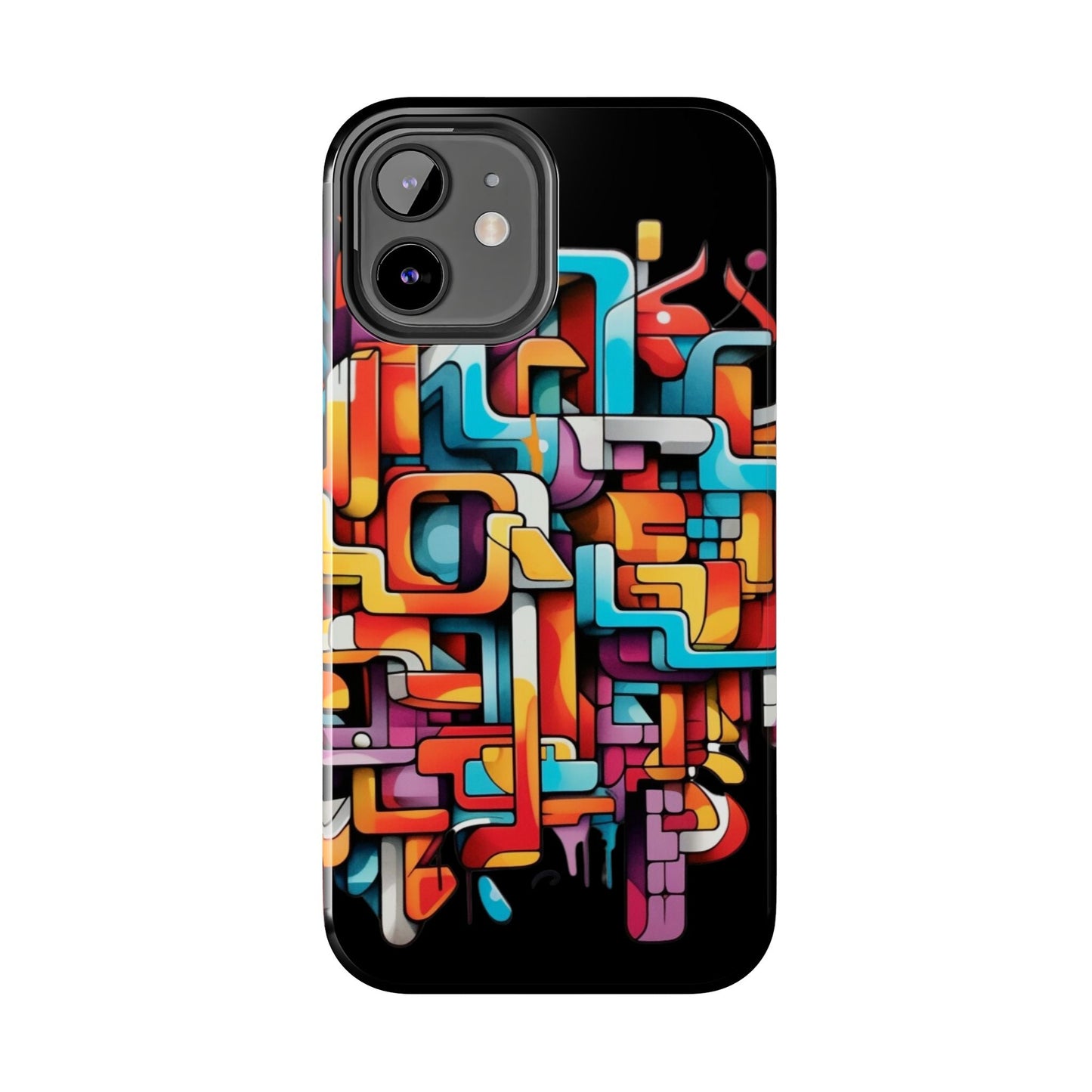 Black Tough Phone Cases - Graffiti Design - JennyCool
