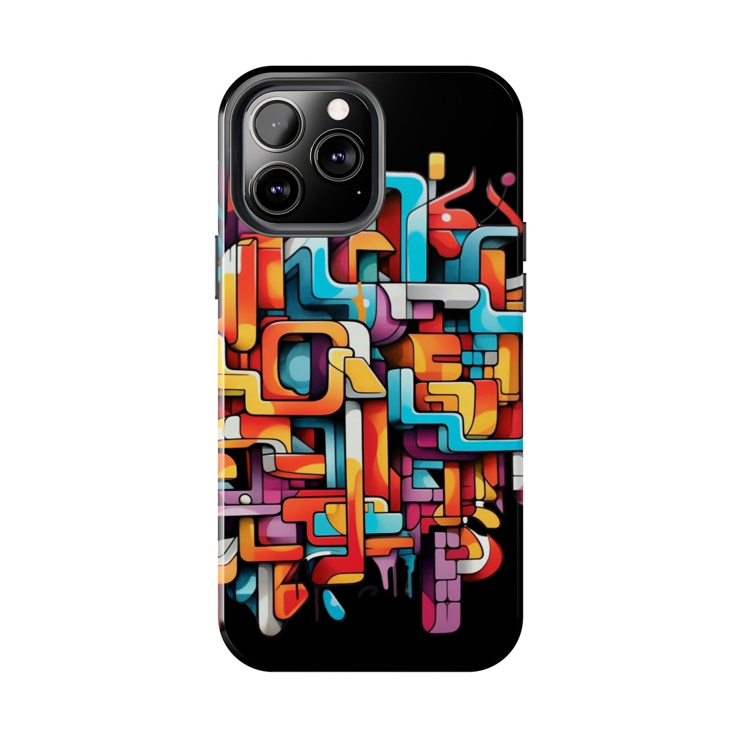 Black Tough Phone Cases - Graffiti Design - JennyCool