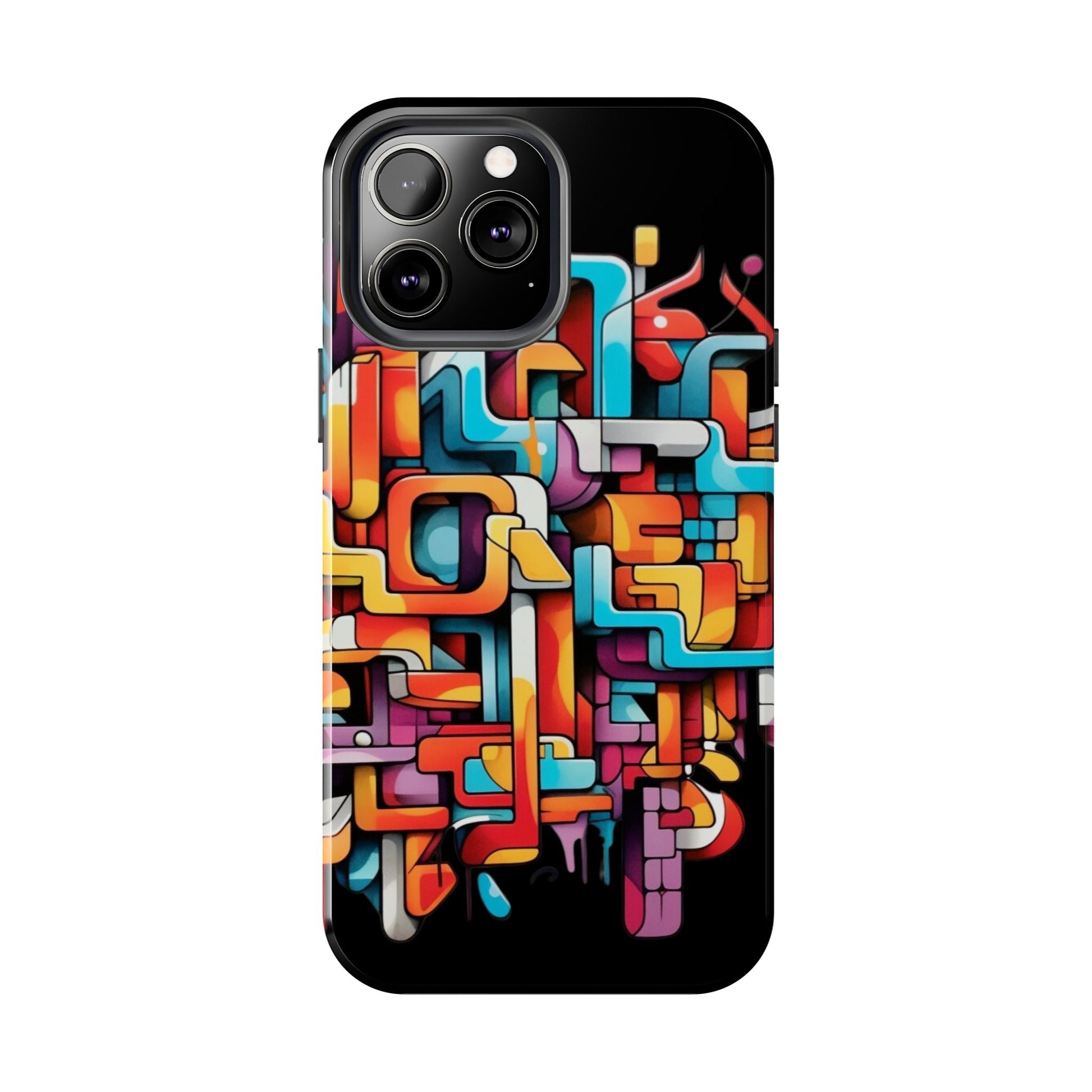 Black Tough Phone Cases - Graffiti Design - JennyCool