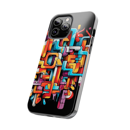 Black Tough Phone Cases - Graffiti Design - JennyCool