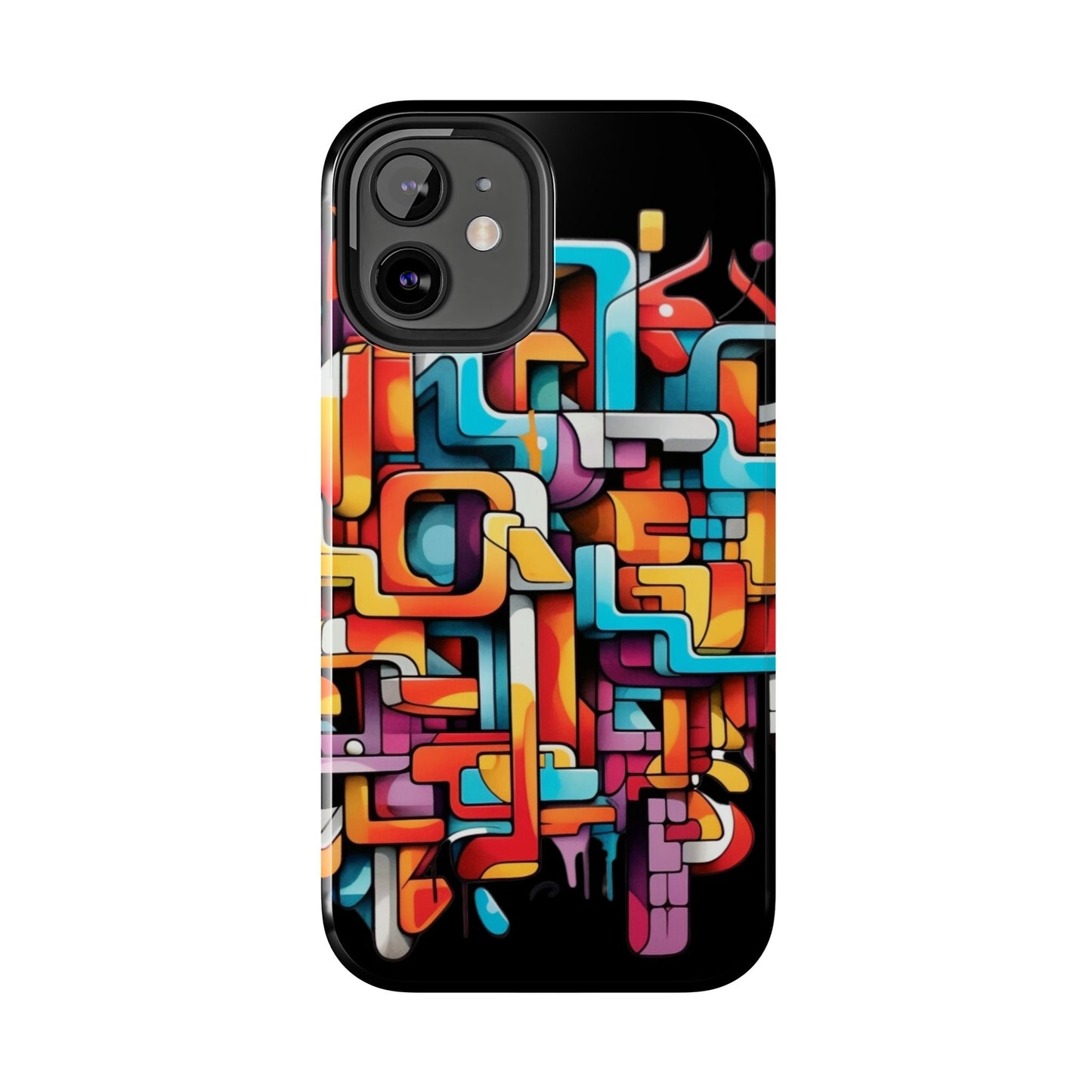Black Tough Phone Cases - Graffiti Design - JennyCool