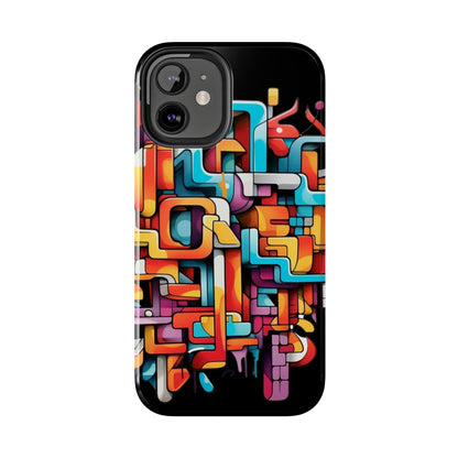Black Tough Phone Cases - Graffiti Design - JennyCool