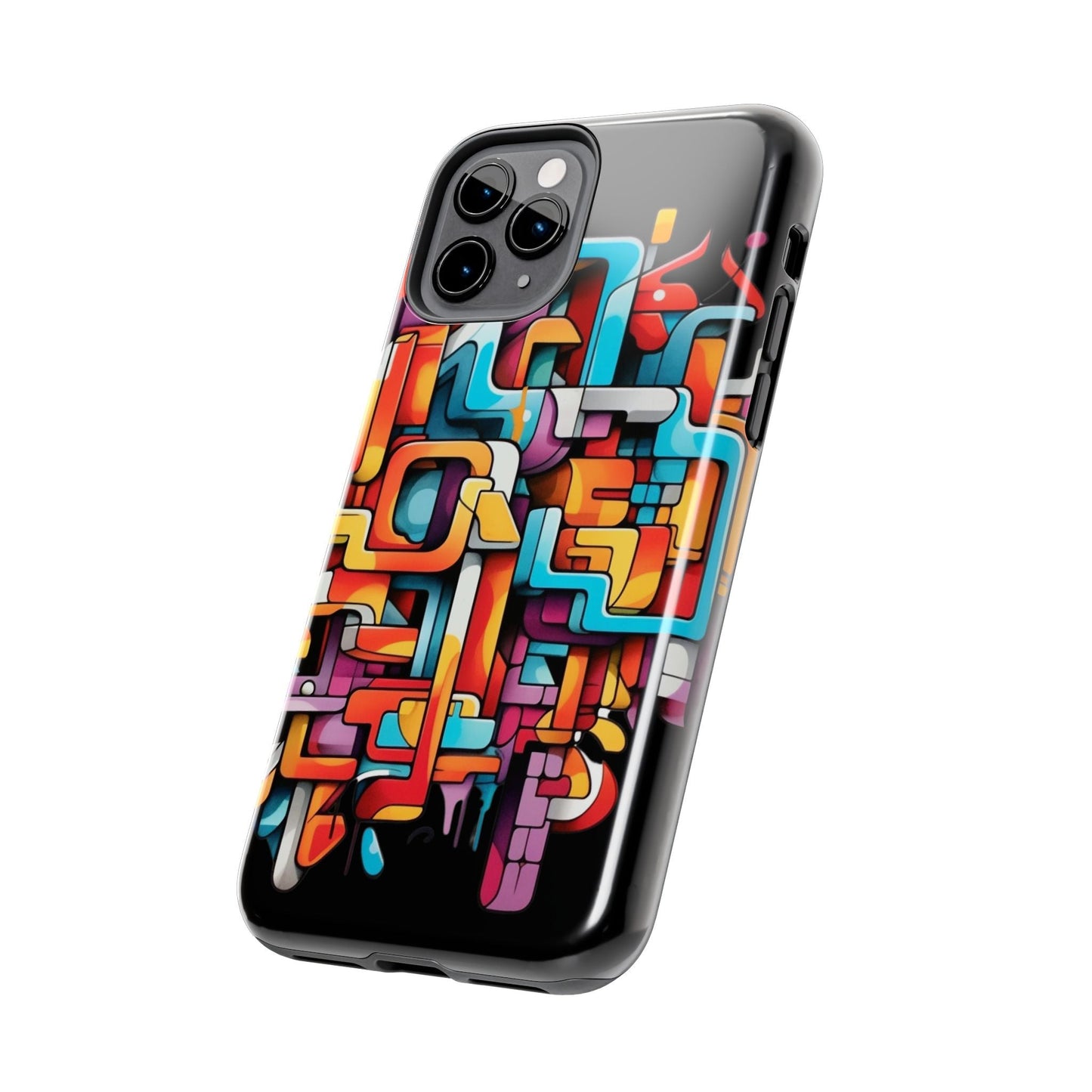 Black Tough Phone Cases - Graffiti Design - JennyCool