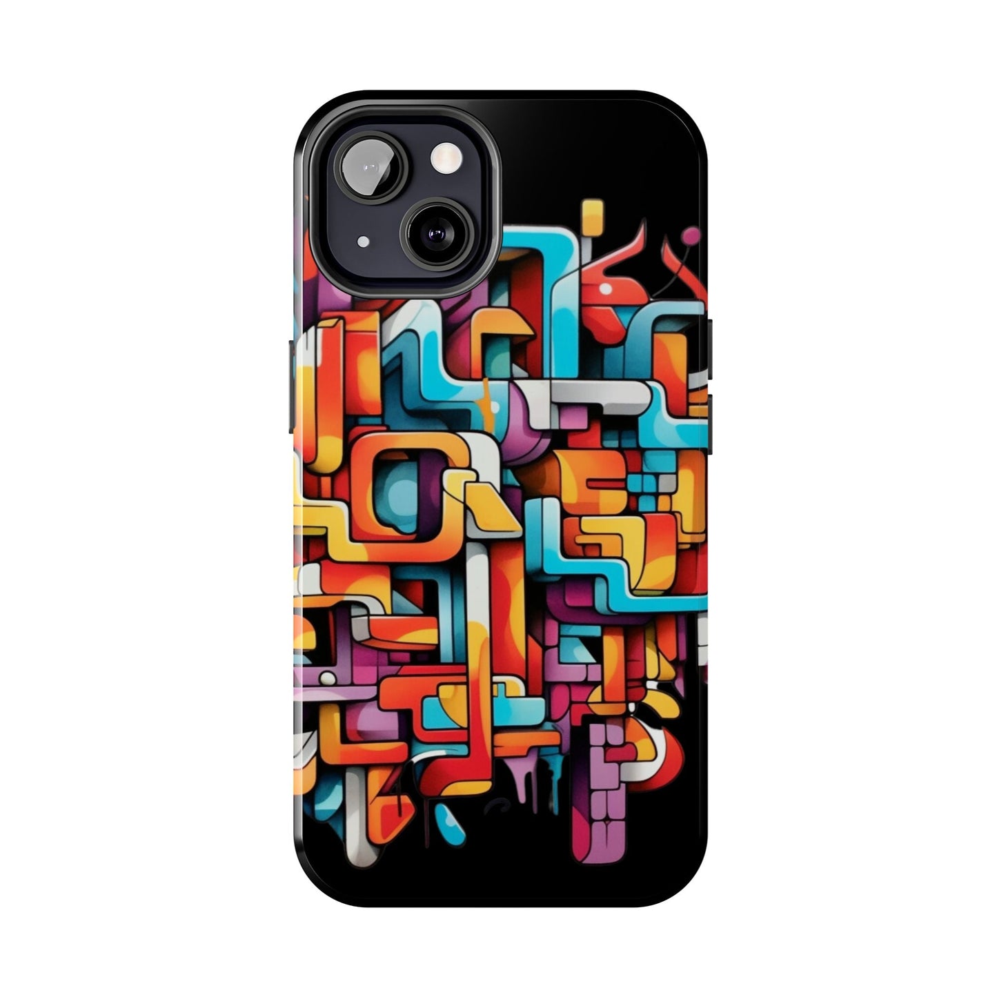 Black Tough Phone Cases - Graffiti Design - JennyCool