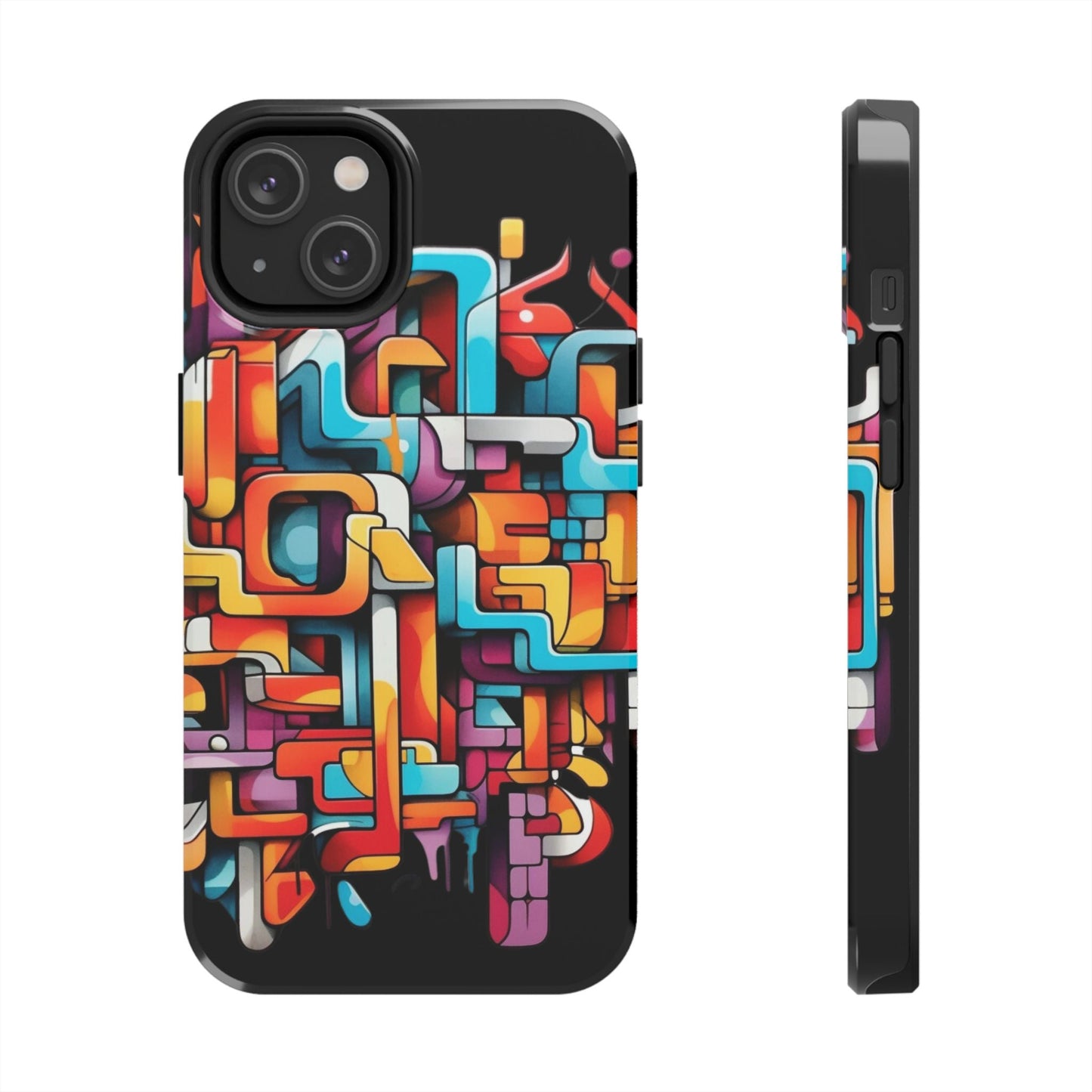 Black Tough Phone Cases - Graffiti Design - JennyCool