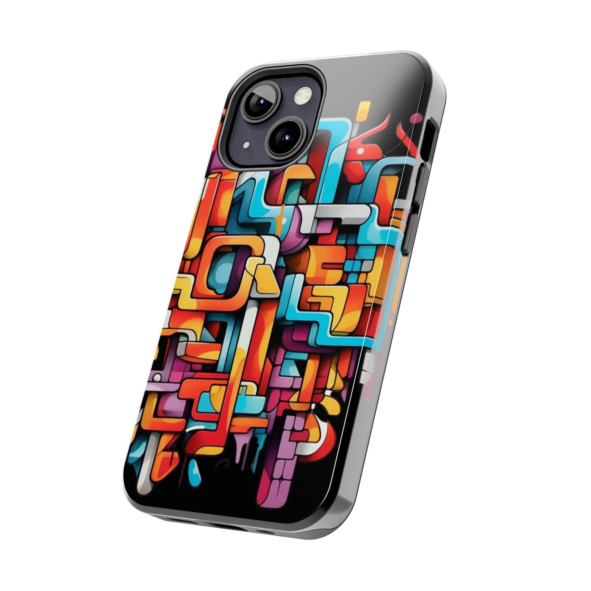 Black Tough Phone Cases - Graffiti Design - JennyCool