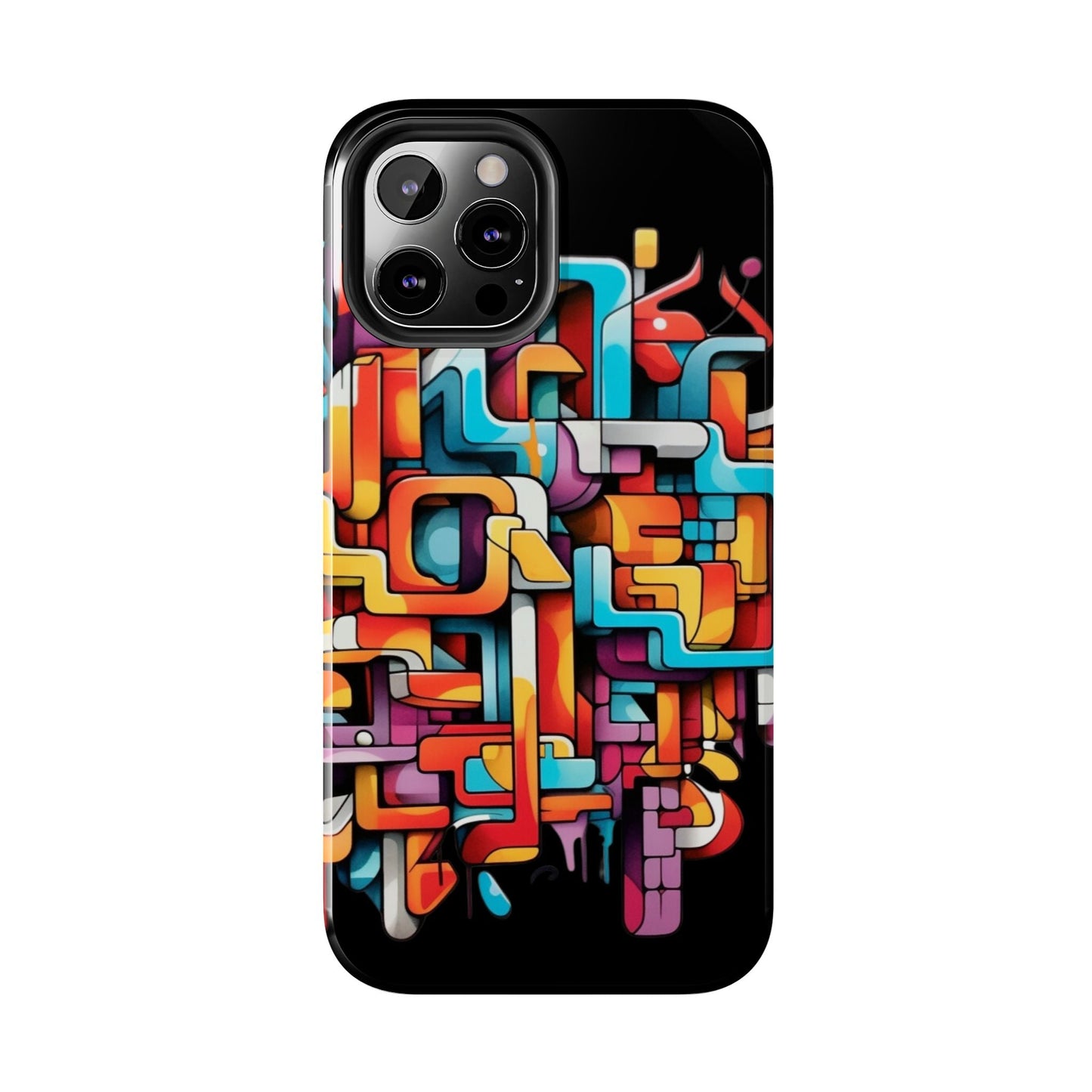 Black Tough Phone Cases - Graffiti Design - JennyCool