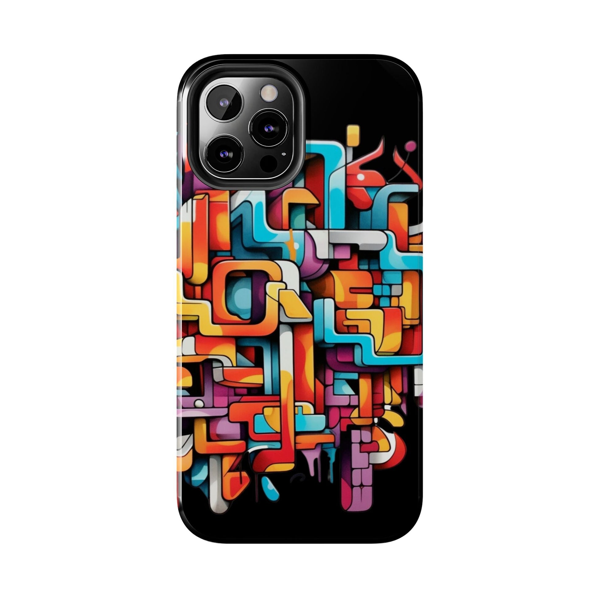 Black Tough Phone Cases - Graffiti Design - JennyCool