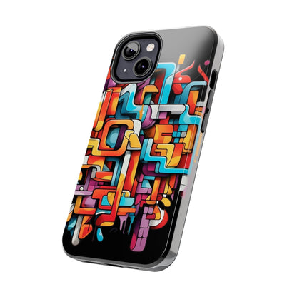 Black Tough Phone Cases - Graffiti Design - JennyCool