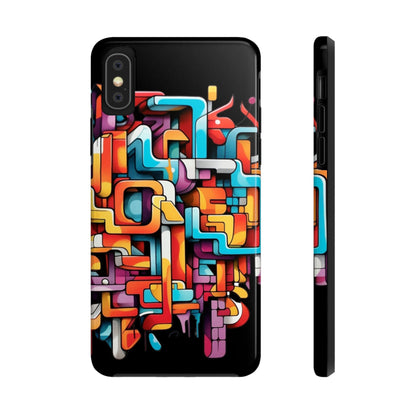 Black Tough Phone Cases - Graffiti Design - JennyCool