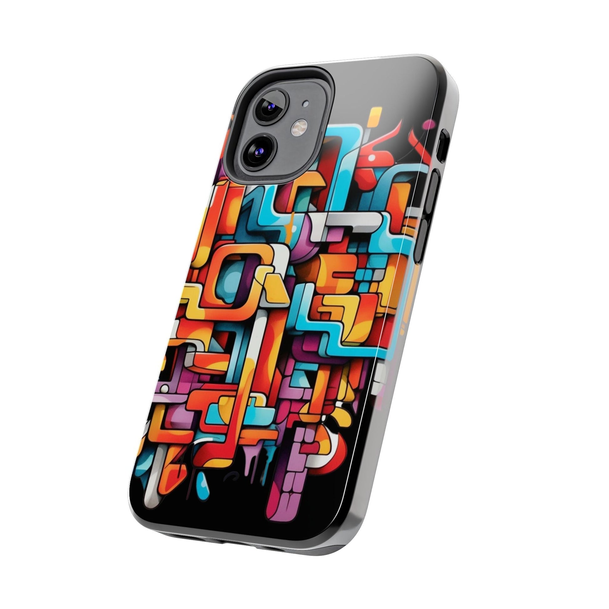 Black Tough Phone Cases - Graffiti Design - JennyCool