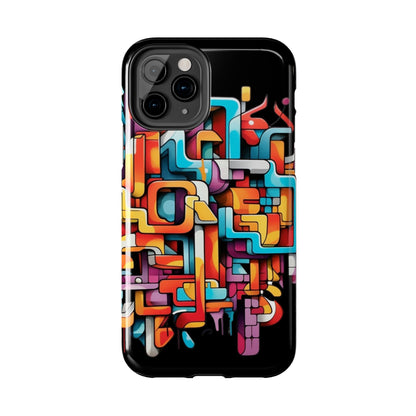 Black Tough Phone Cases - Graffiti Design - JennyCool