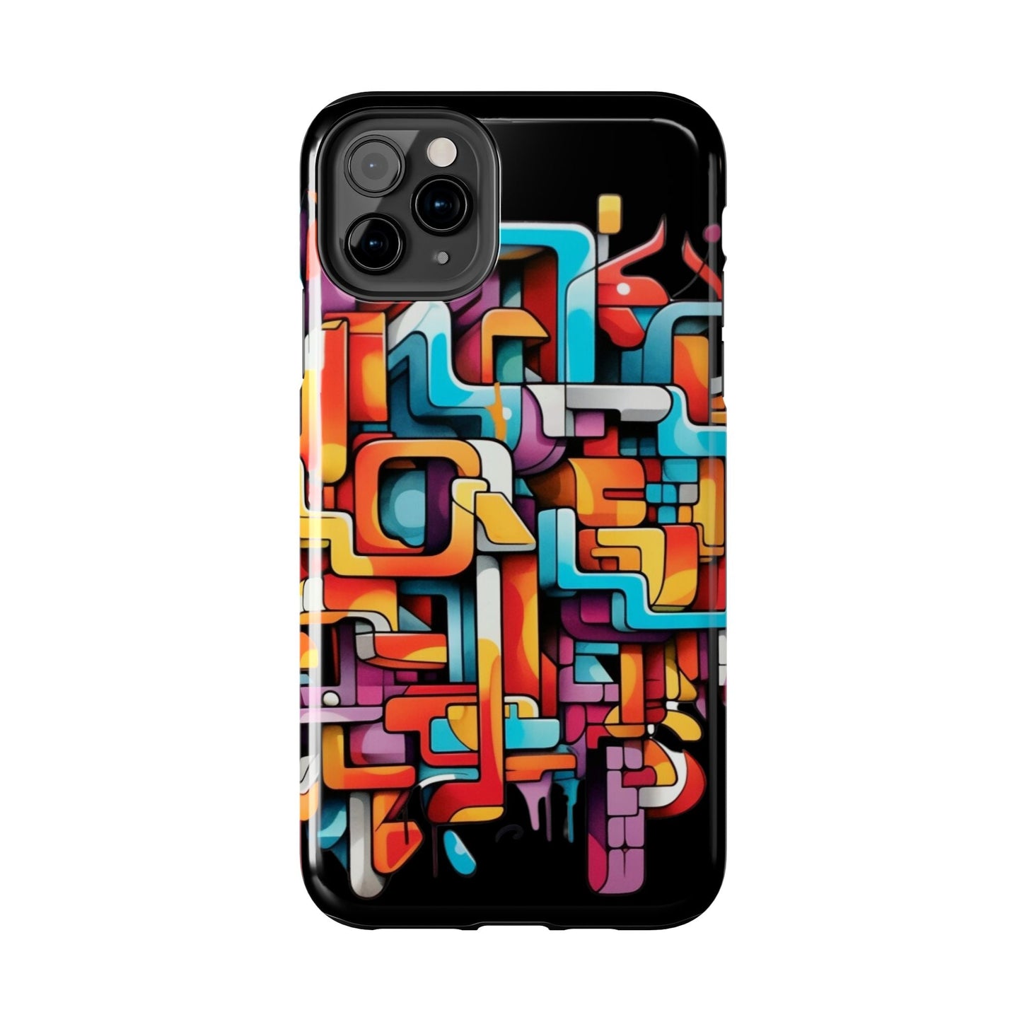 Black Tough Phone Cases - Graffiti Design - JennyCool