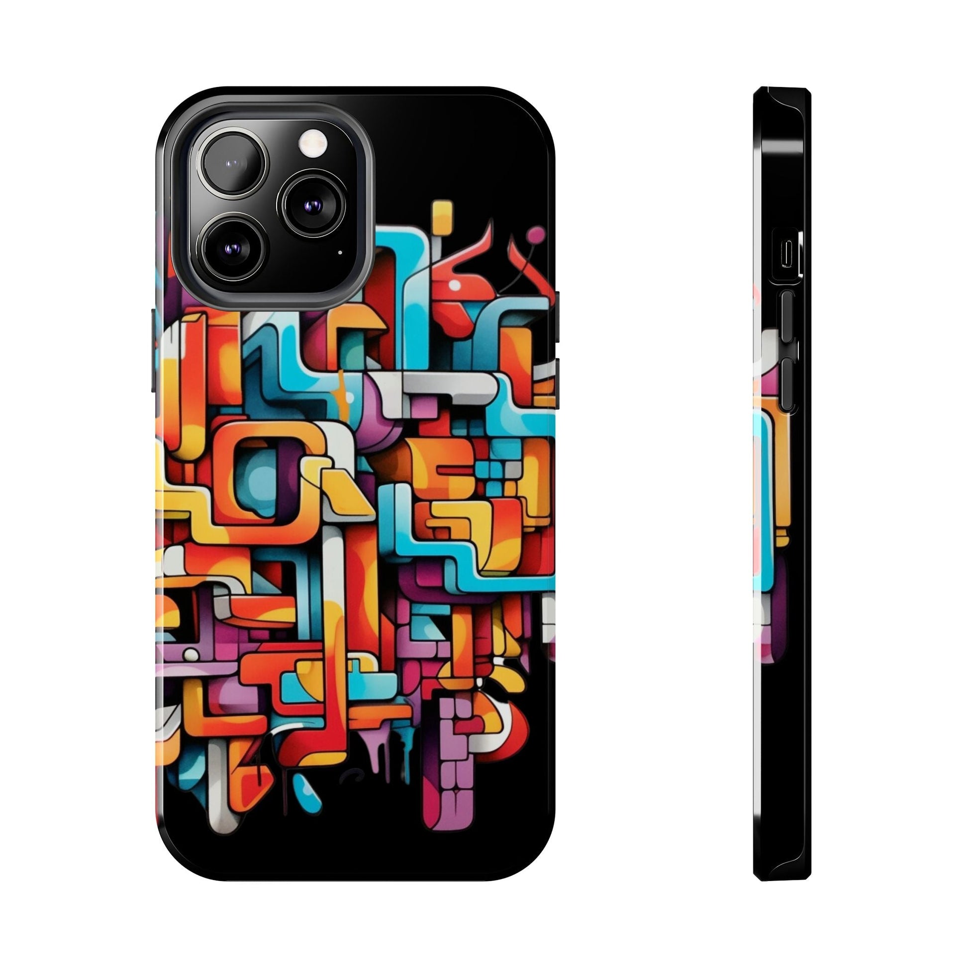Black Tough Phone Cases - Graffiti Design - JennyCool