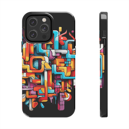 Black Tough Phone Cases - Graffiti Design - JennyCool