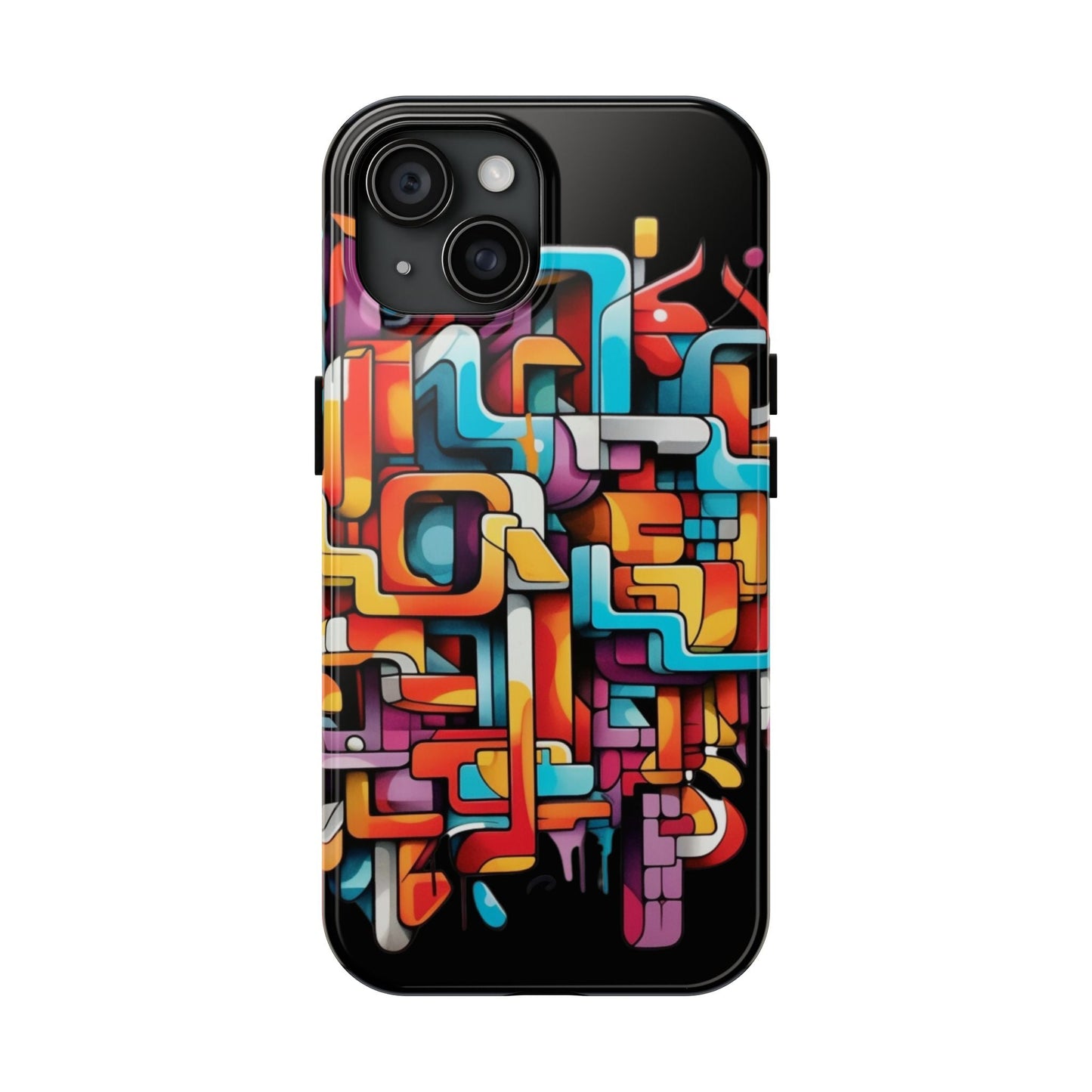 Black Tough Phone Cases - Graffiti Design - JennyCool