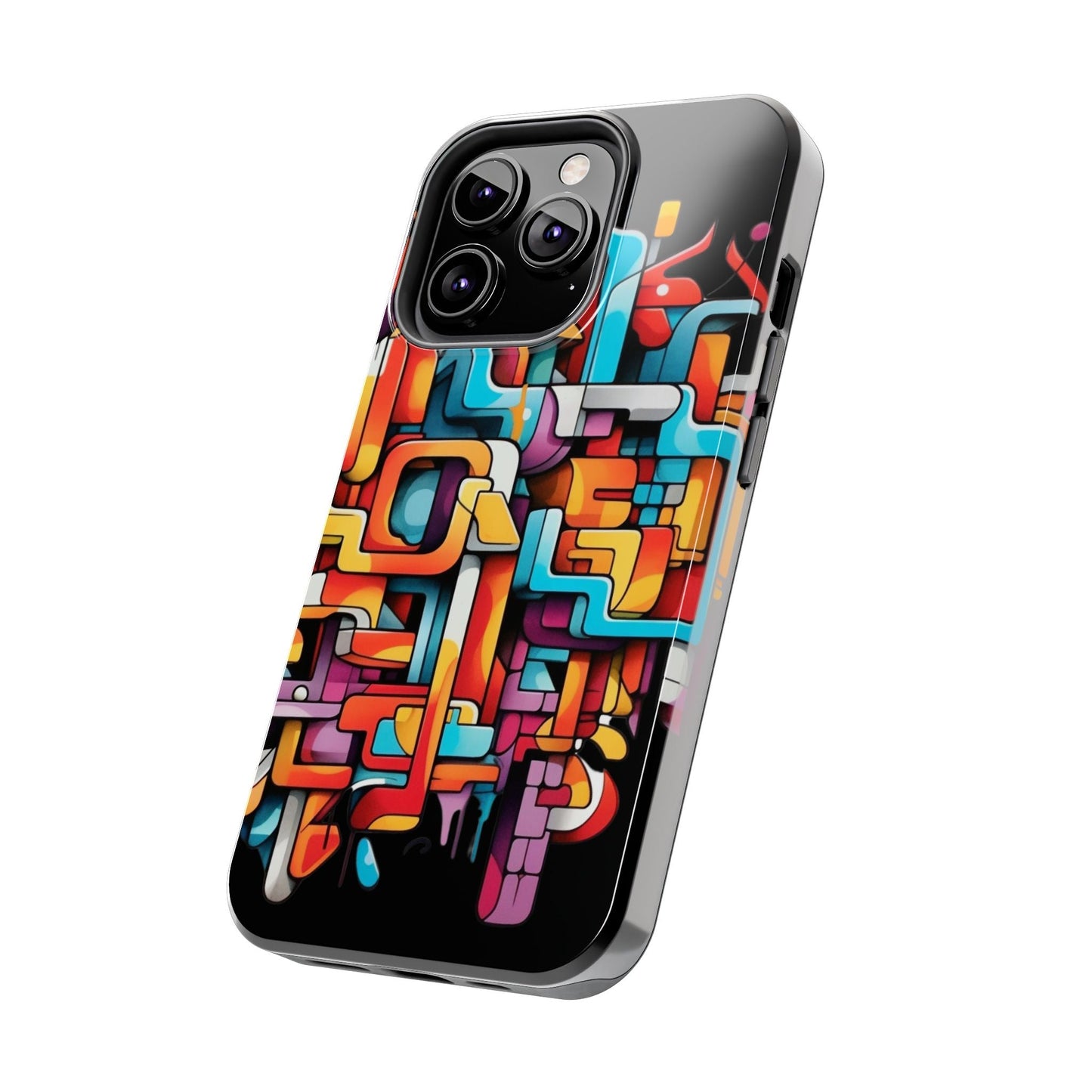 Black Tough Phone Cases - Graffiti Design - JennyCool