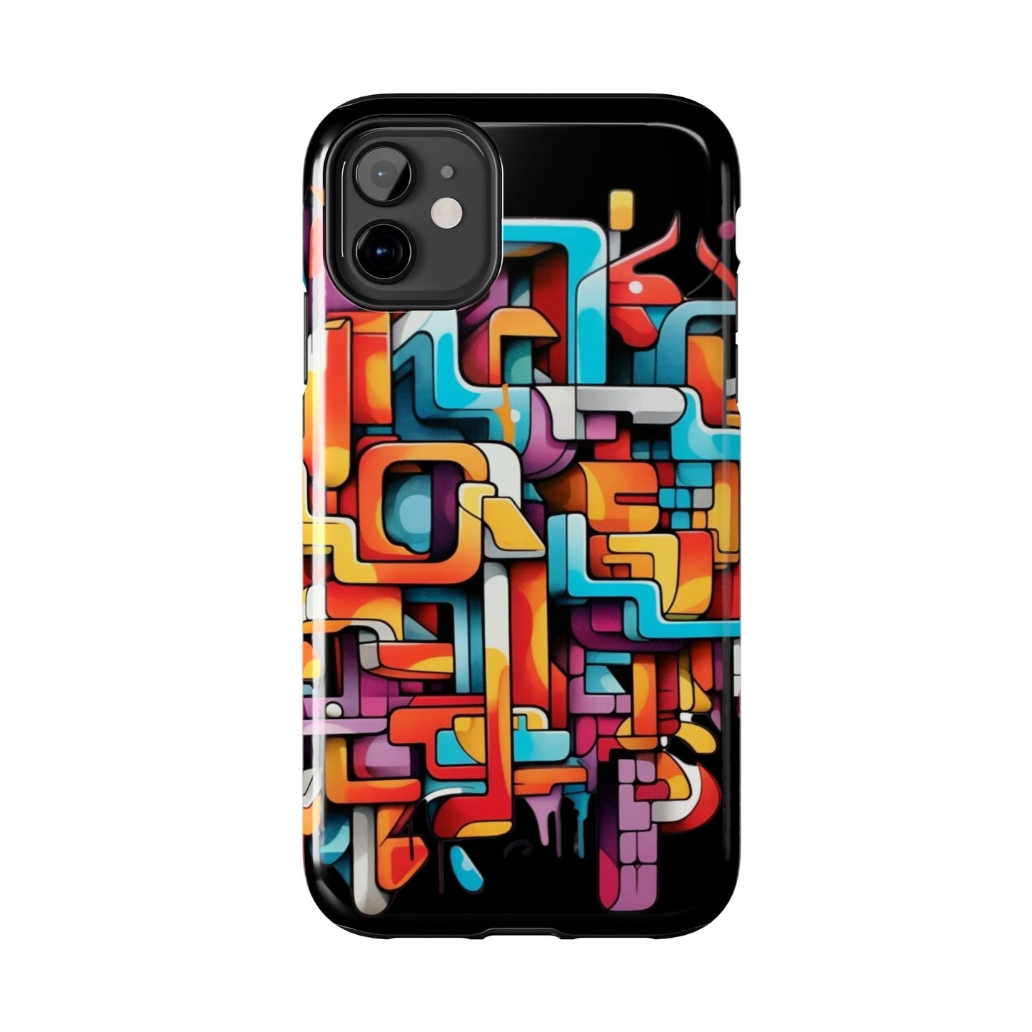 Black Tough Phone Cases - Graffiti Design - JennyCool