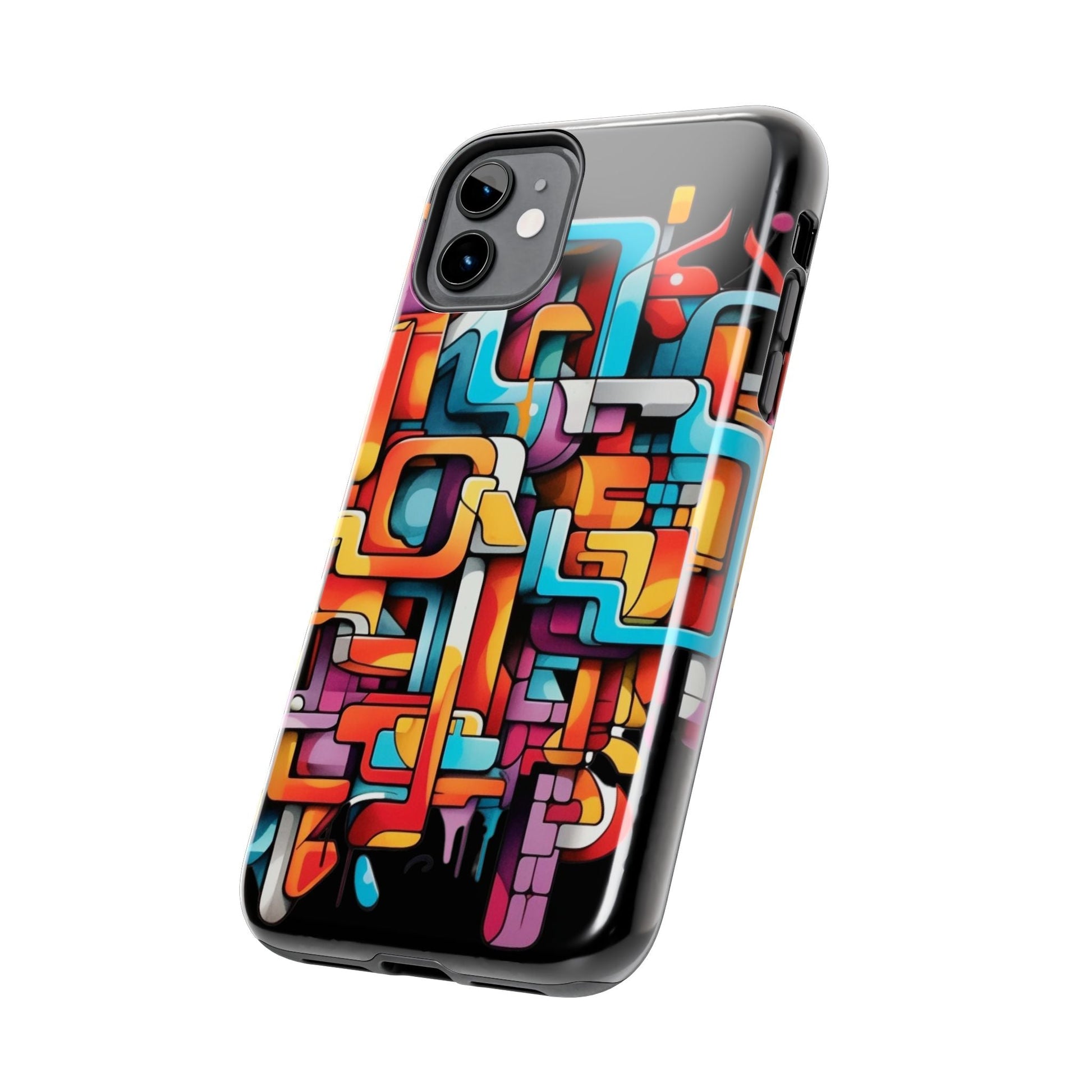 Black Tough Phone Cases - Graffiti Design - JennyCool