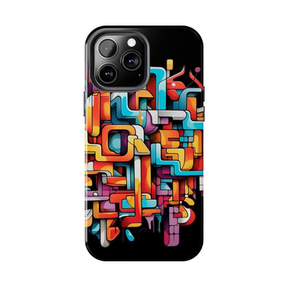 Black Tough Phone Cases - Graffiti Design - JennyCool
